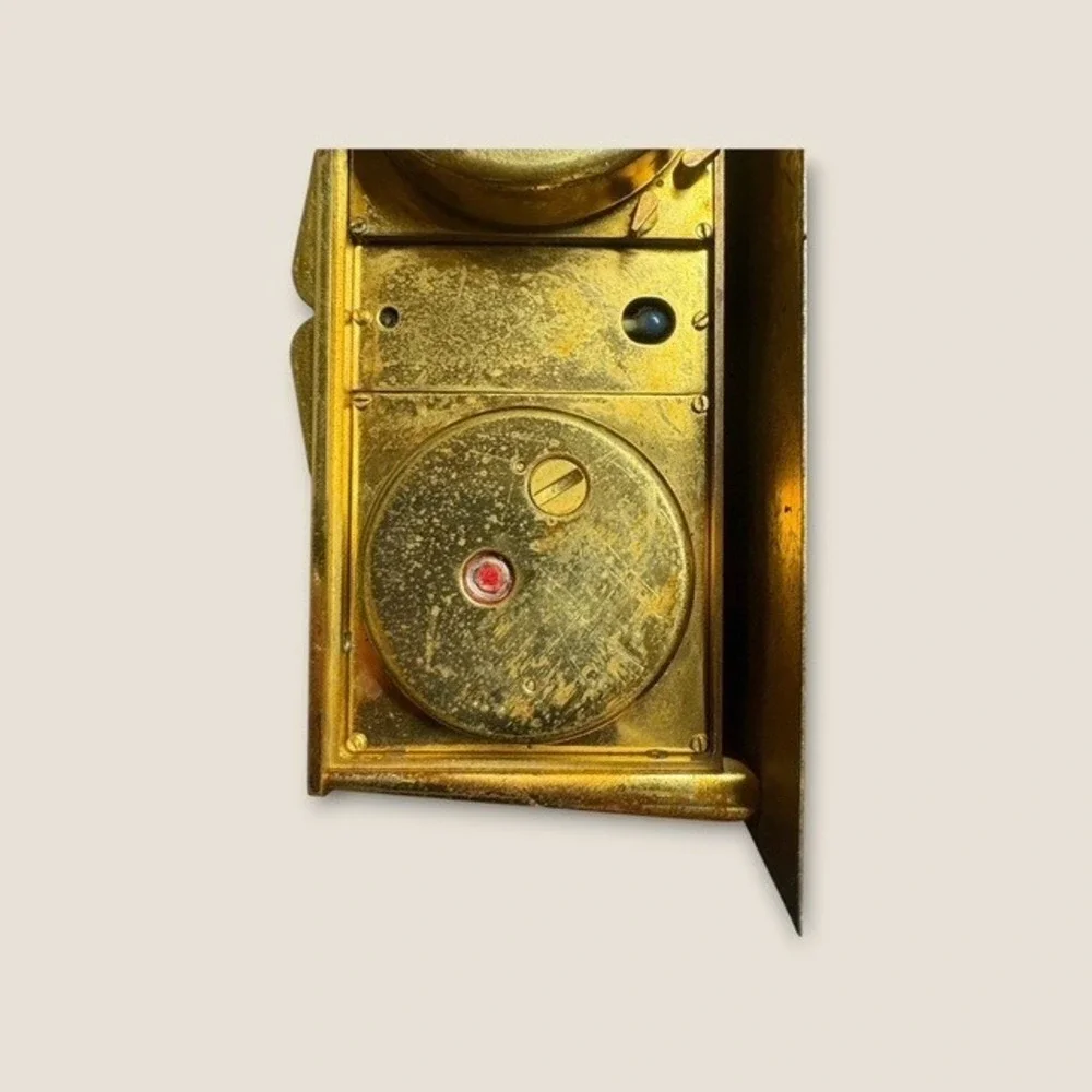 VTG Angelus Swiss Weather Station Moon Phase Clock Barometer Thermometer Brass